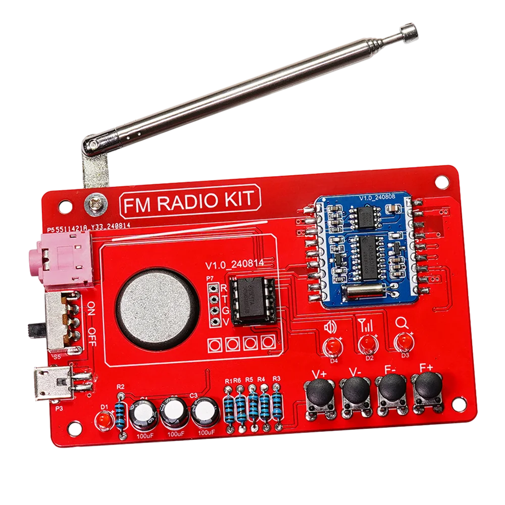 RDA5807 Simple DIY kit FM Radio 87-108MHZ Welding Practice Parts  Micro-USB Automatic Search/Storage/Power off Memory Function