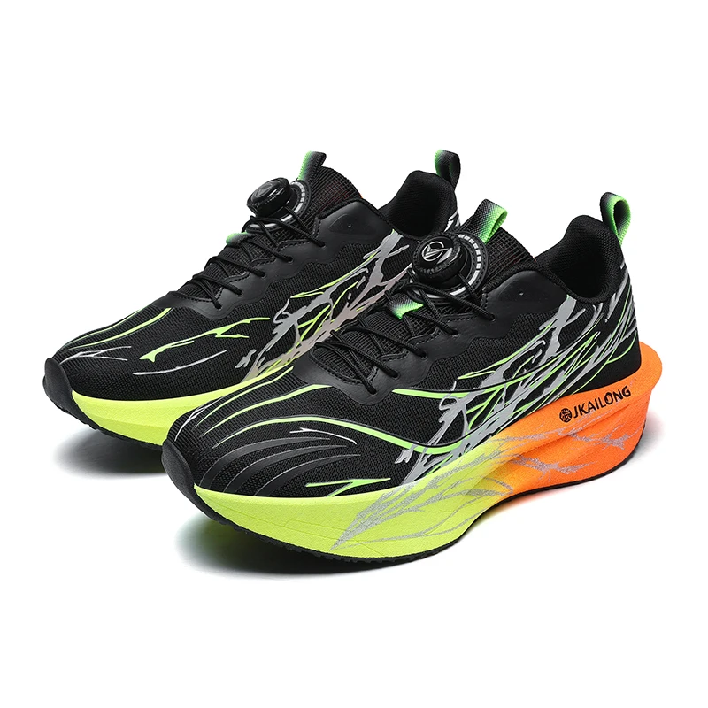 

Sports and leisure shoes, men's shoes, marathon oversized air cushioned shoes, fly woven all season rubber, wear-resistant, anti