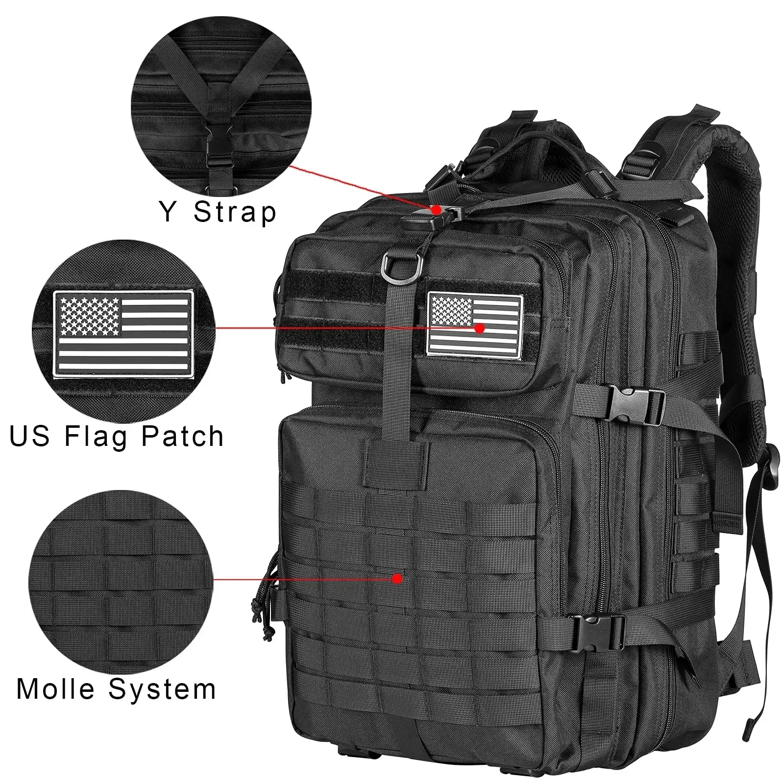 45L Man Tactical Backpacks HkingTraveling Bags Survival Outdoor 3P Assault Pack EDC Molle Pack For Trekking Hunting Bag