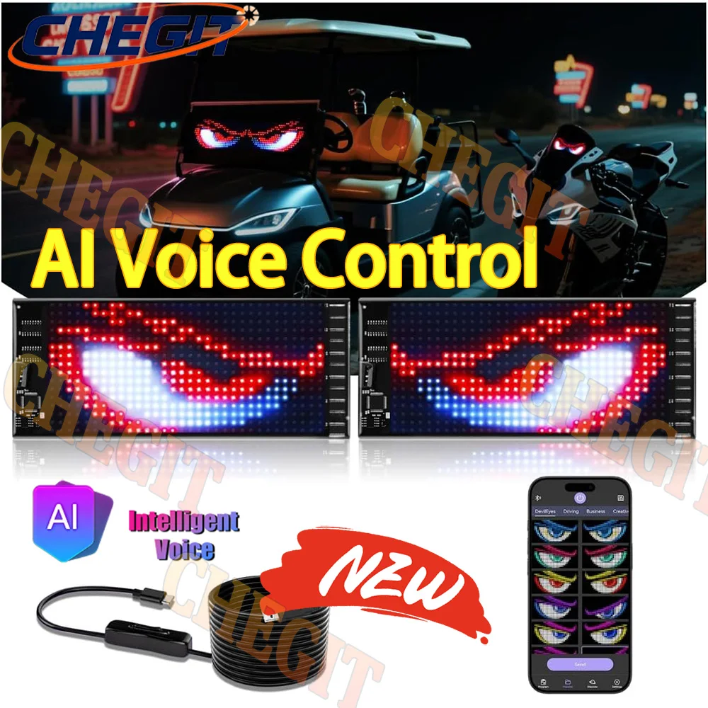 ترقية AI صوت سيارة عربة جولف LED تسجيل بلوتوث APP LED مصفوفة بكسل لوحة ضوء الليل لتقوم بها بنفسك شاشة LED مرنة قابلة للبرمجة #1
