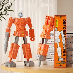 Children Deformation Ballpoint Pen Robot Action Figure Pen Kids Gift Student School Stationery Writing Supplies Blue Ink Writing
