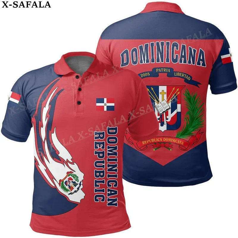 Dominican Republic  Baseball Team 3D Print Polo T-Shirt Men Collar Short Sleeves StreetWear Casual Top New Summer Clothes-2