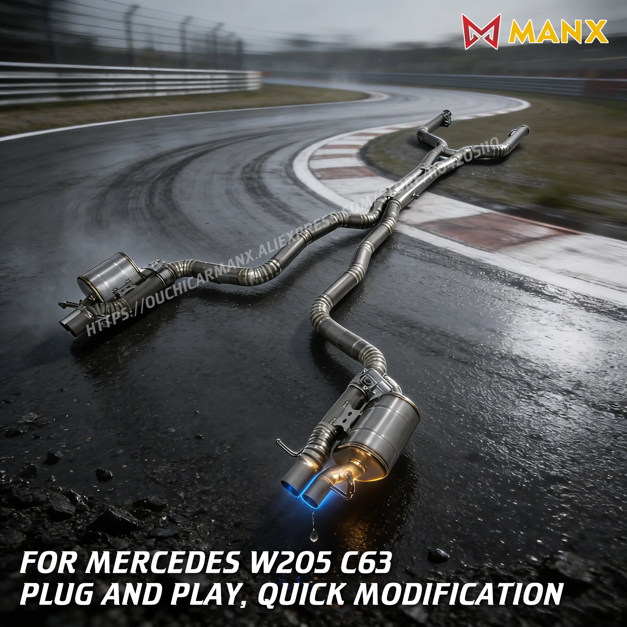 

MANX Primary Colour Ti Alloy Catback for Benz AMG C63 W205 4.0T 2015+ | Valved Muffler, Performance Exhaust + Perfect Fit