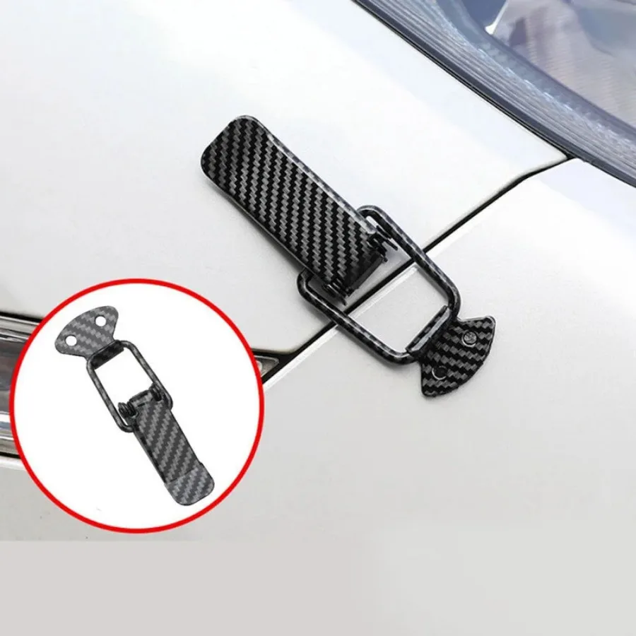 

2pcs Car Hook Decor for Drone Car Stuff Car Security Hook Clips Bumper Quick Release Hook Lock Clips Metal Carbon Fiber Style