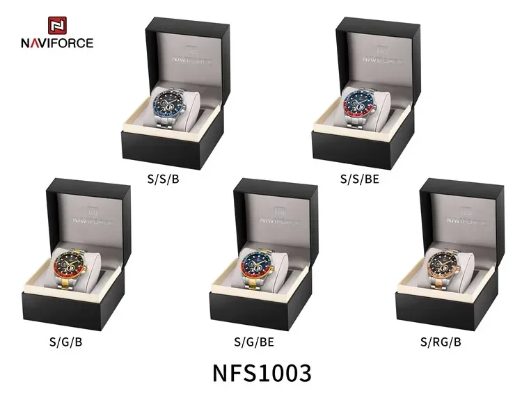 NAVIFORCE S1003 SGB luxury Automatic mechanical men watch with 24 hour function full steel strap wristwatch Relojs