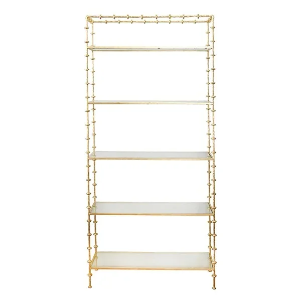 American light luxury retro forging effect 5-layer soft decoration design hotel restaurant club wrought iron rack