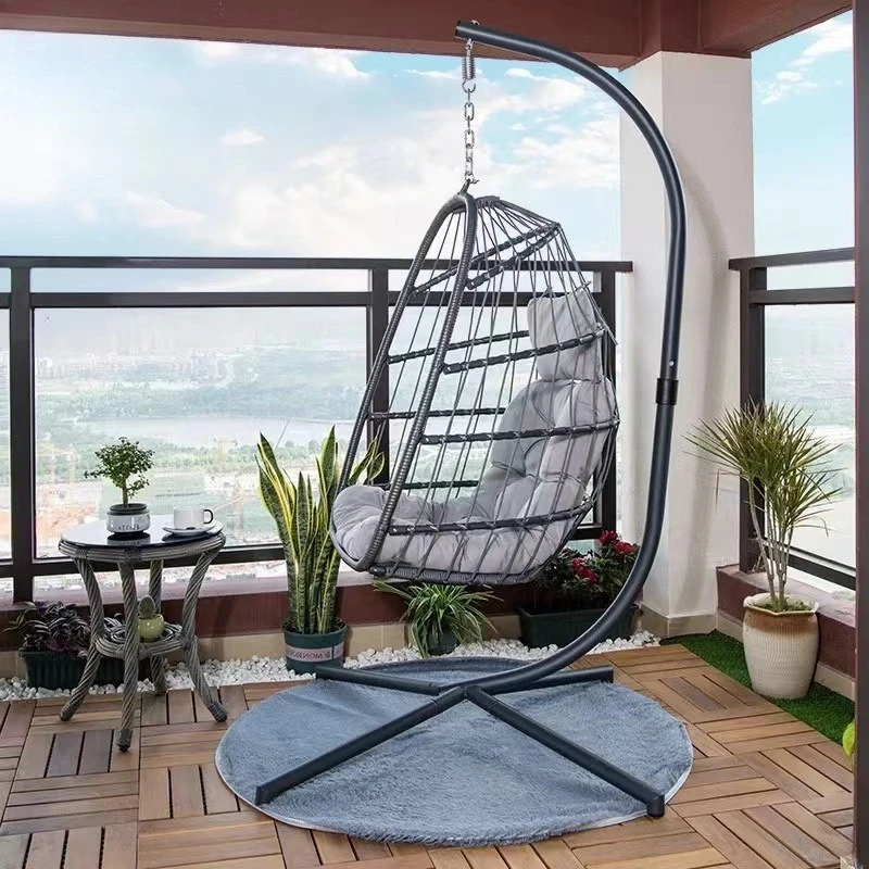 

Outdoor swing balcony hanging basket hanging chair indoor swing chair single patio recliner garden casual rocking chair cradle