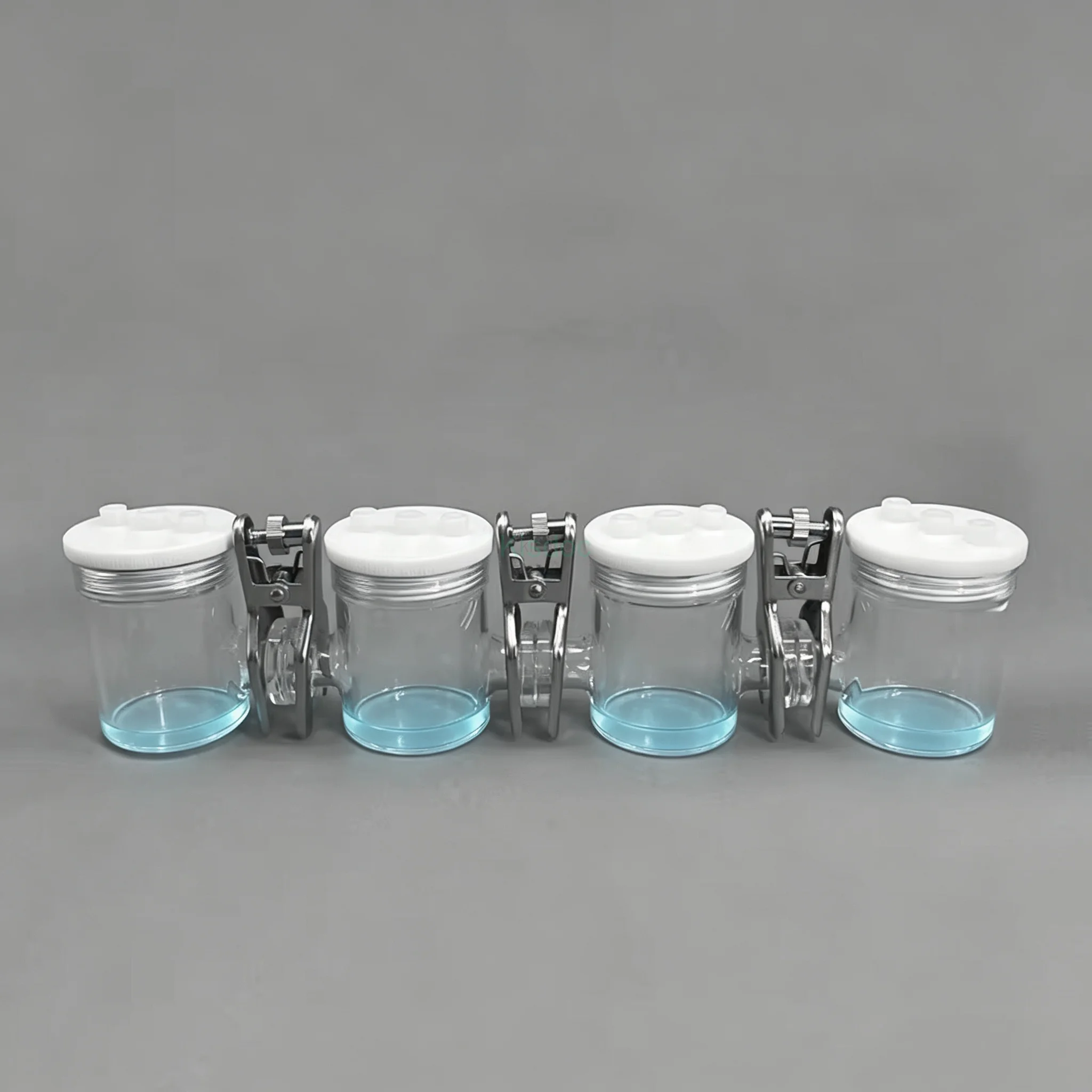 Quadruple H-Cell Electrolysis Apparatus | 4 Independent Sealed Cells | With Replaceable Membrane | for Lab Research & Education