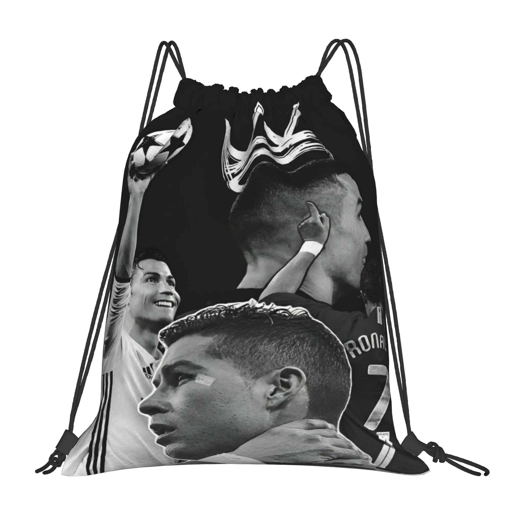 

The Legend Footballer C-CR7 Bag Drawstring Backpack Sports Sackpack Water Resistant String Bag for Running 36cm (W) x 43cm (H)