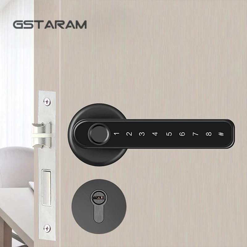 Home Electronics Fingerprint Door Latch Fingerprint Password Electronic Locks Security Door Lever Handle Lock Safety Smart Lock