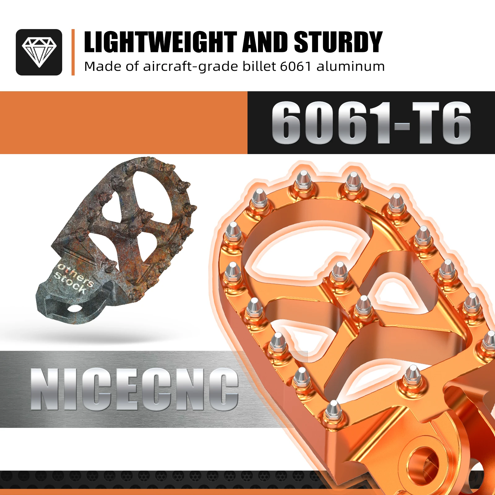 NICECNC لـ 2024 KTM 690 إندورو R SMR R 2008-2024 1050 1090 1190 1290 ADVENTURE R S T 2013-2024 أوتاد القدم مسند القدمين مجموعة دواسات الدهون