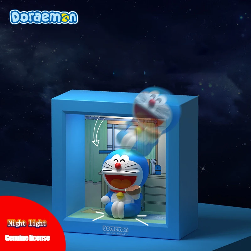 

Genuine Anime Doraemon Cartoon Night Light Robot Cat 3d Doll Doll Cartoon Model Bedside Ornament Kids Collection Toys Gift