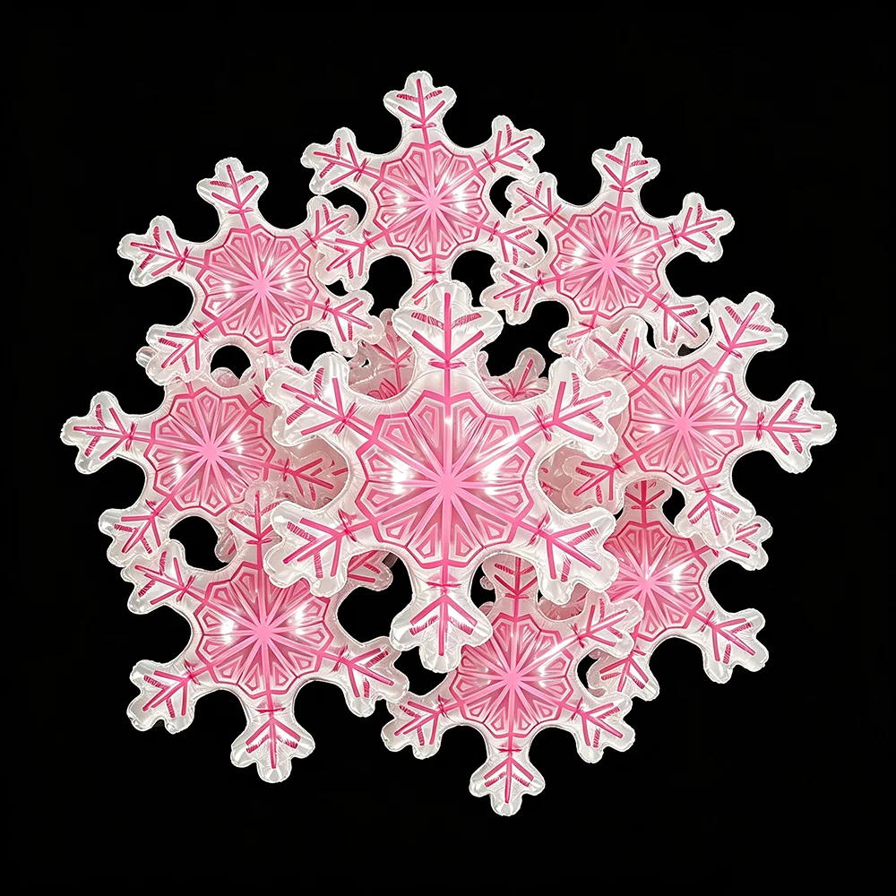 2/5/10pcs Snowflake Foil Balloons White Blue Pink Snow Shape Balloons Winter Frozen Wonderland Theme Birthday Christmas Decors view 4