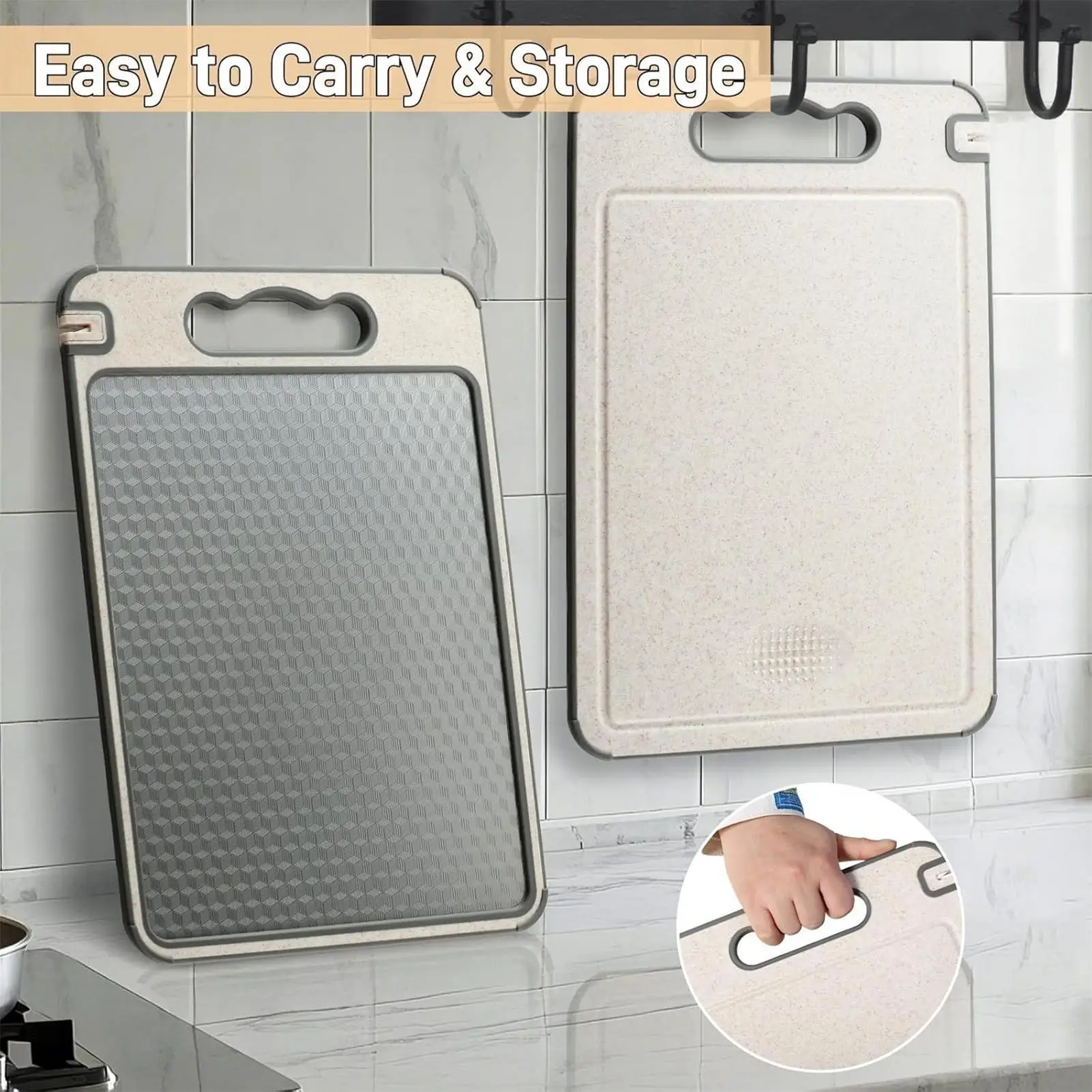 

Стальные разделочные доски для кухни, двухсторонняя разделочная доска с защитой от царапин, кухонный обеденный инструмент с ручкой для домашнего ресторана