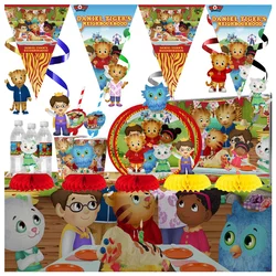 Cartoon Daniel Tiger's Neighborhood Party Supplies Tableware  Plate Topper Kid Baby Girls Birthday Party Decoration Baby Shower