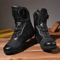Motorcycle Boots Dirt Riding Boots Breathable Anti-slip Protective Equipment for Outdoor Riding Waterproof Microfiber Leather