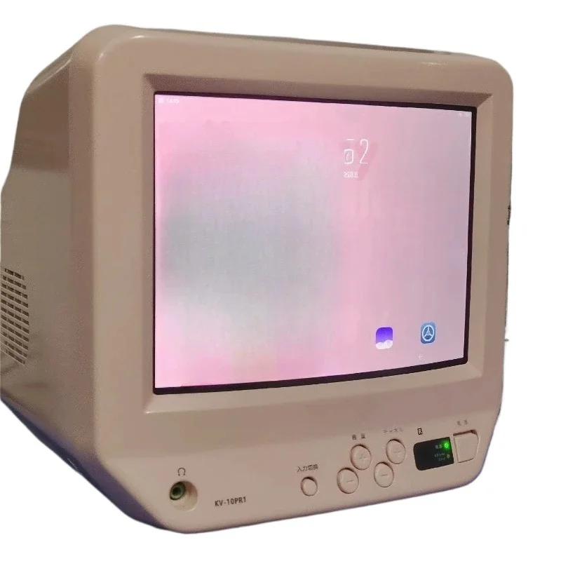 Homemade pink retro small TV ornament, CRT old-fashioned computer modeling 7.8-inch OLED curved flexible screen 2K resolution