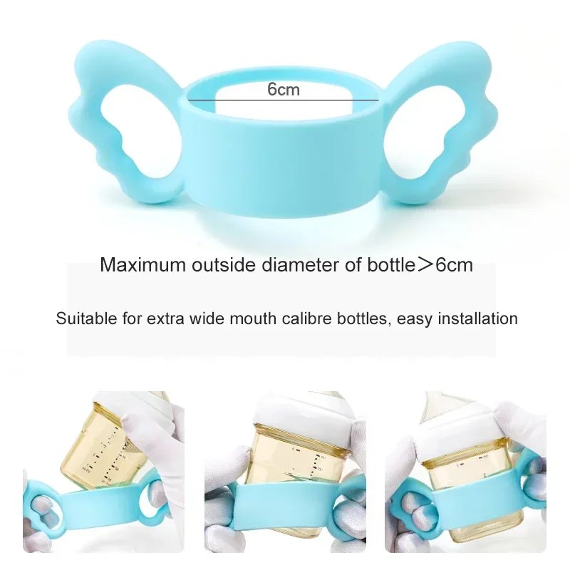 Silicone Baby Bottle Handles Safety Grip Bottle Handles for Hegen Bottle and Other Dia 6-7cm Wide-Neck  Easy to Carry Handles