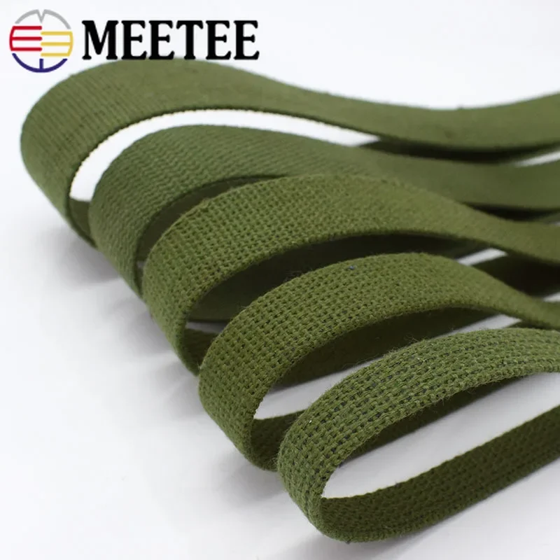 10Yards 15/20/25/30/38/50mm Polyester Cotton Webbing Tape for Bag Strap Canvas Ribbon Band Trim Safety Belts Bias Binding Crafts