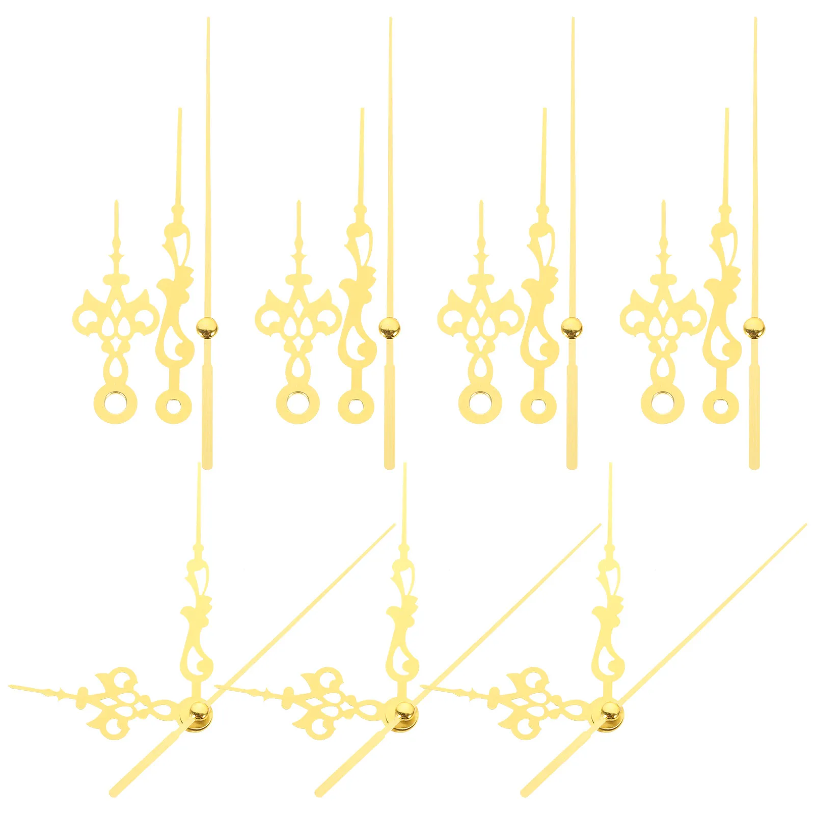 10 Sets Clock Hand Kit Parts Diy Hands Wall Replacement Arms for Clocks Golden Only Making Kits
