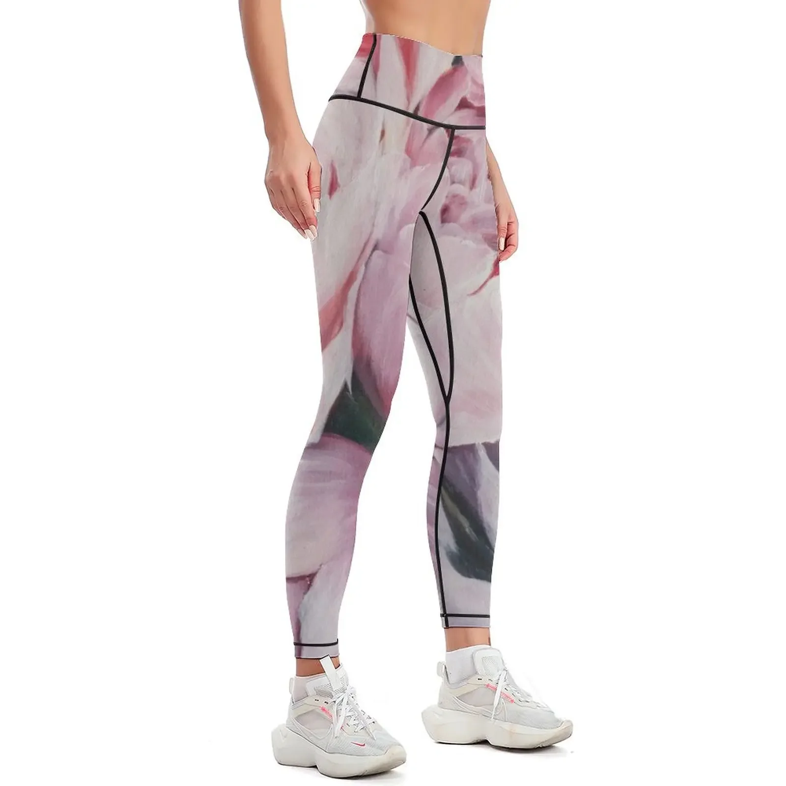 BRIGHT PEONIES BOUQUET Leggings high waist sportswear woman gym 2025 Sports female harem pants Womens Leggings