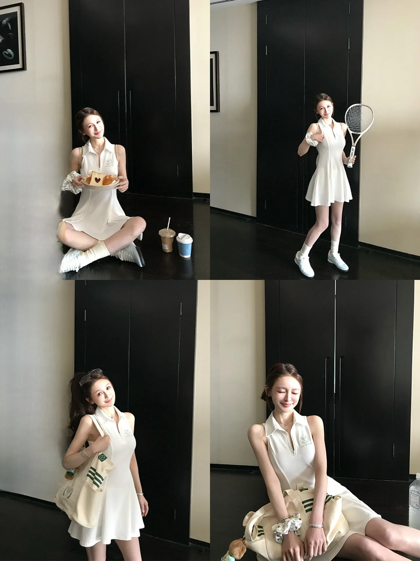 

Skk Store BC Casual Spor Girl Dr with Color Blo Tights Fibone Split Line Design Cotton A-Line Midi Dr for Teens