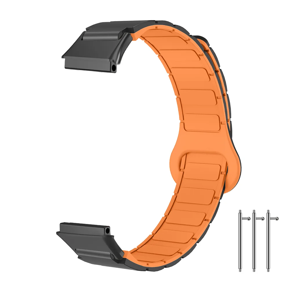 

12mm Strong Magnetic Watch Strap For Huawei Band 7 L-shaped Loop Quick Release Waterproof Soft Silicone Watch Band For Men Women