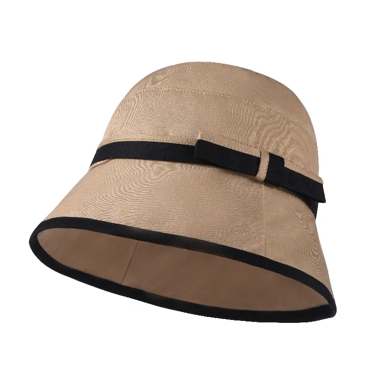 Women's Bucket Hat Solid Bow Style Panama Caps Fashion Luxury Hat Fisherman Ladies Summer Sun Travel Beach Hat Gift