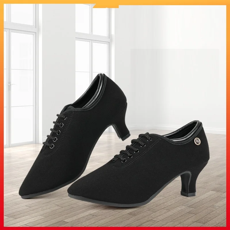 High Heels Oxford Professional Latin Dance Shoes Women Soft Teacher Fine Heel Teacher Shape Friendship Square Dance Sneakers