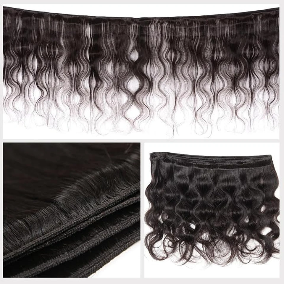 36 38 40 Long Inches Wholesale Body Wave 1 3 4 Bundles Brazilian Remy Unprocessed Human Hair Wavy Doule Weft Bundles Weave Extensions