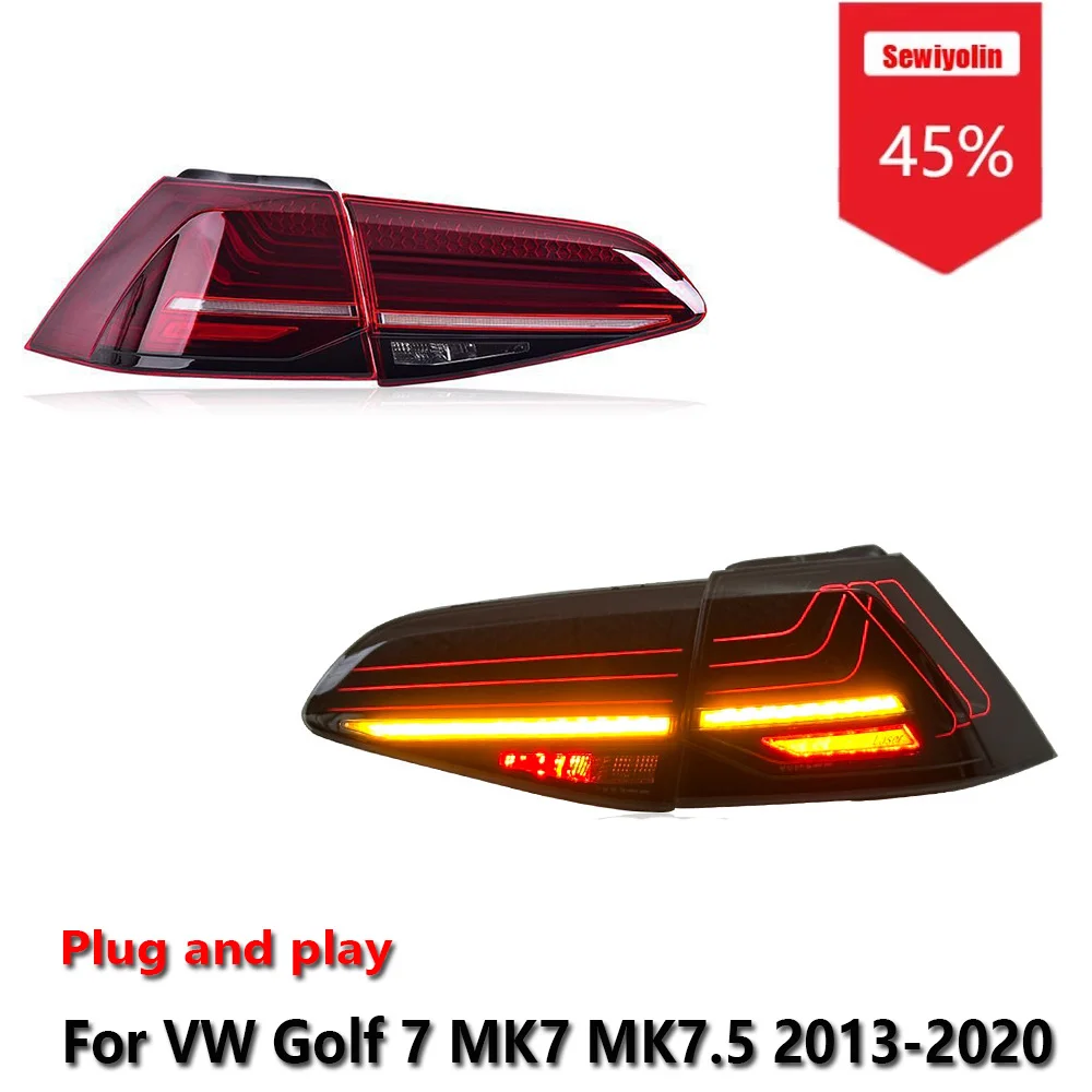 

Автомобильные светодиодные фары Sewiyolin в сборе для VW Golf 7 MK7 MK7.5 2013-2020, противотуманные фары DRL, стоп-сигналы поворота Plug and Play