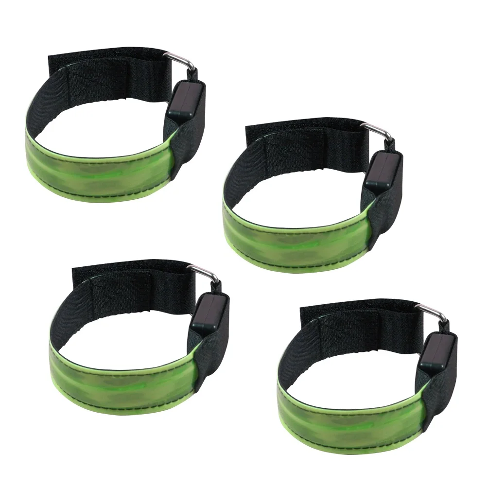 

4pcs Led Glow Armbands Ultra High Visibility Lightweight Reflective Wristbands For Running Jogging Night Walking Cycling Outdoor