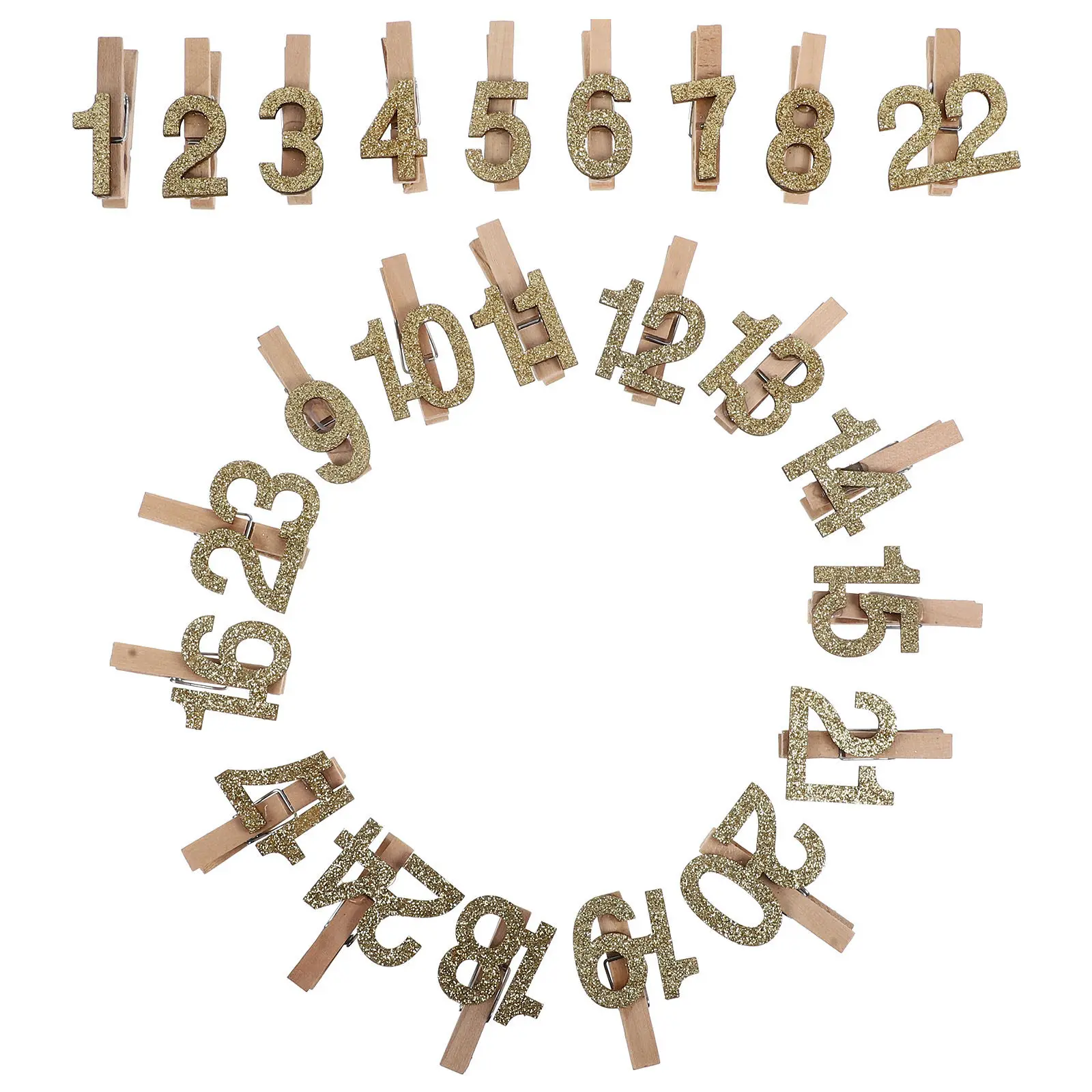 24Pcs Wooden Picture Clamps Small Craft Clips for Photo Wall Decoration DIY Projects Home Office School Christmas Tree Display view 2