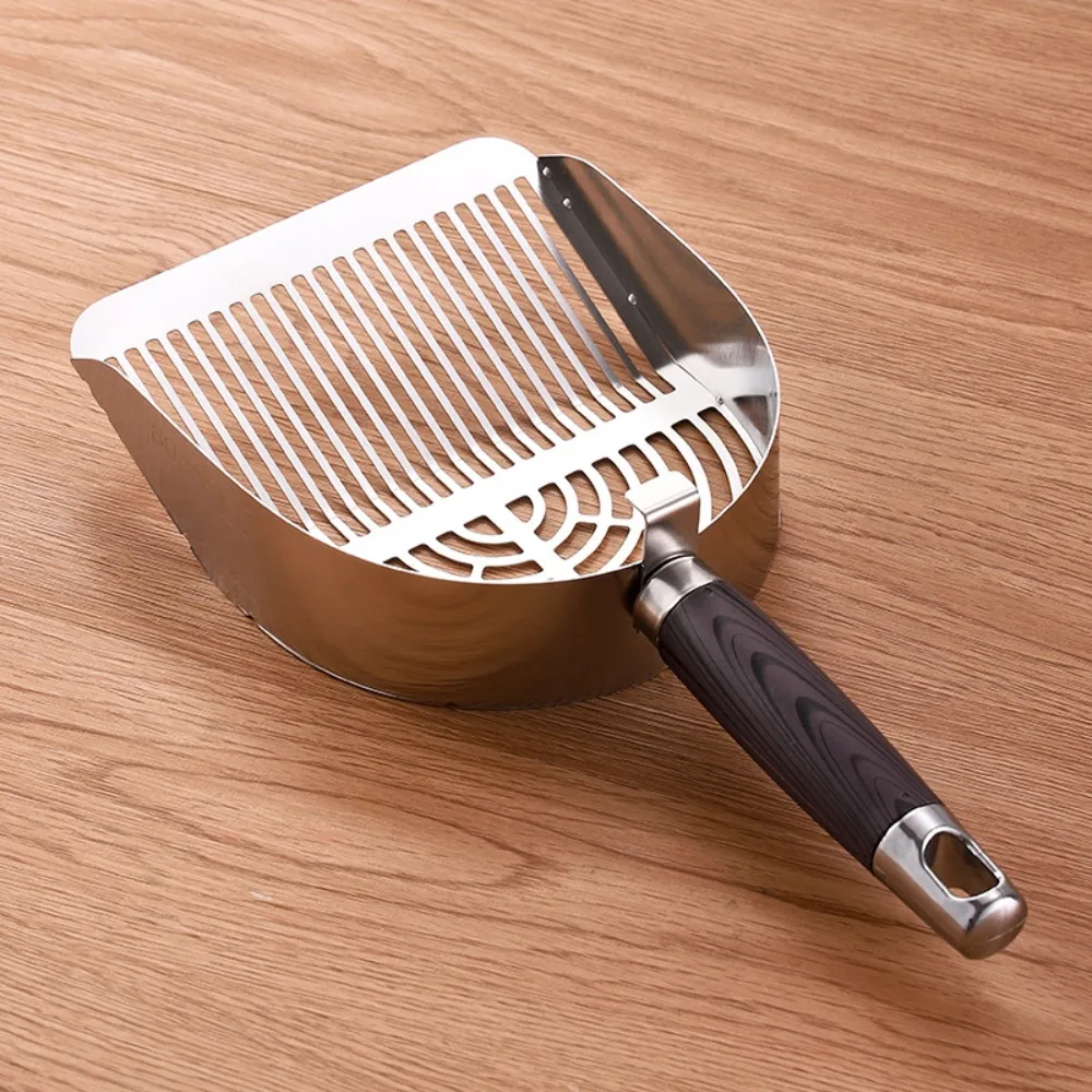 Stainless Steel Cat Litter Scoop Deep Shovel Long Handle Cat Poop Sifting Tool Non-stick Sturdy Mesh Toilet Garbage Picker