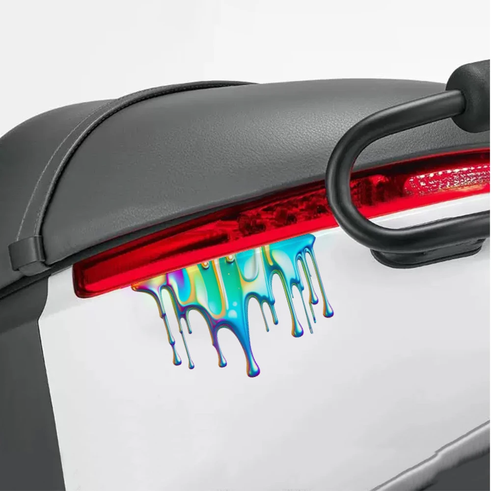 Car Interior Stickers with Dopamine Coloured Fluid Paint Vinyl Reflective Car Stickers for Car Bumpers and Trims