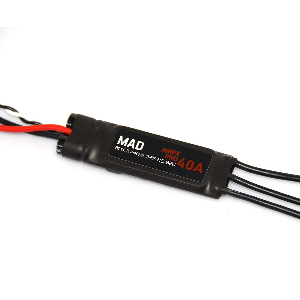 

Регулятор скорости AMPX 40A Pro (2-6S) ESC удлиненного размера для профессиональных квадрокоптеров и мультироторов 550/650