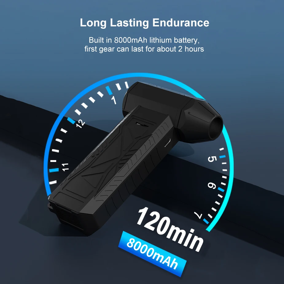 130000 Rpm Portable Handheld Air Duster Electric Small Blower Mini Jet Turbo Fan Super Jet Blower for Car Cleaning