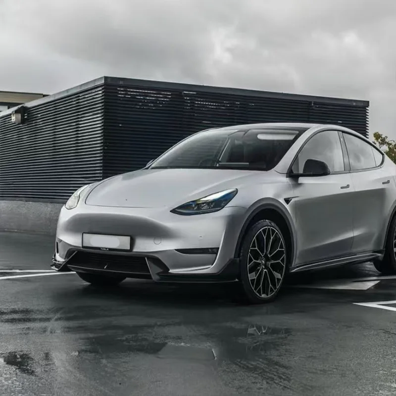 

For Tesla Model Y/2019-2025 AD Style Front Lip Splitter Front Wind Gloss Black ABS Plastic Body Kit Accessories