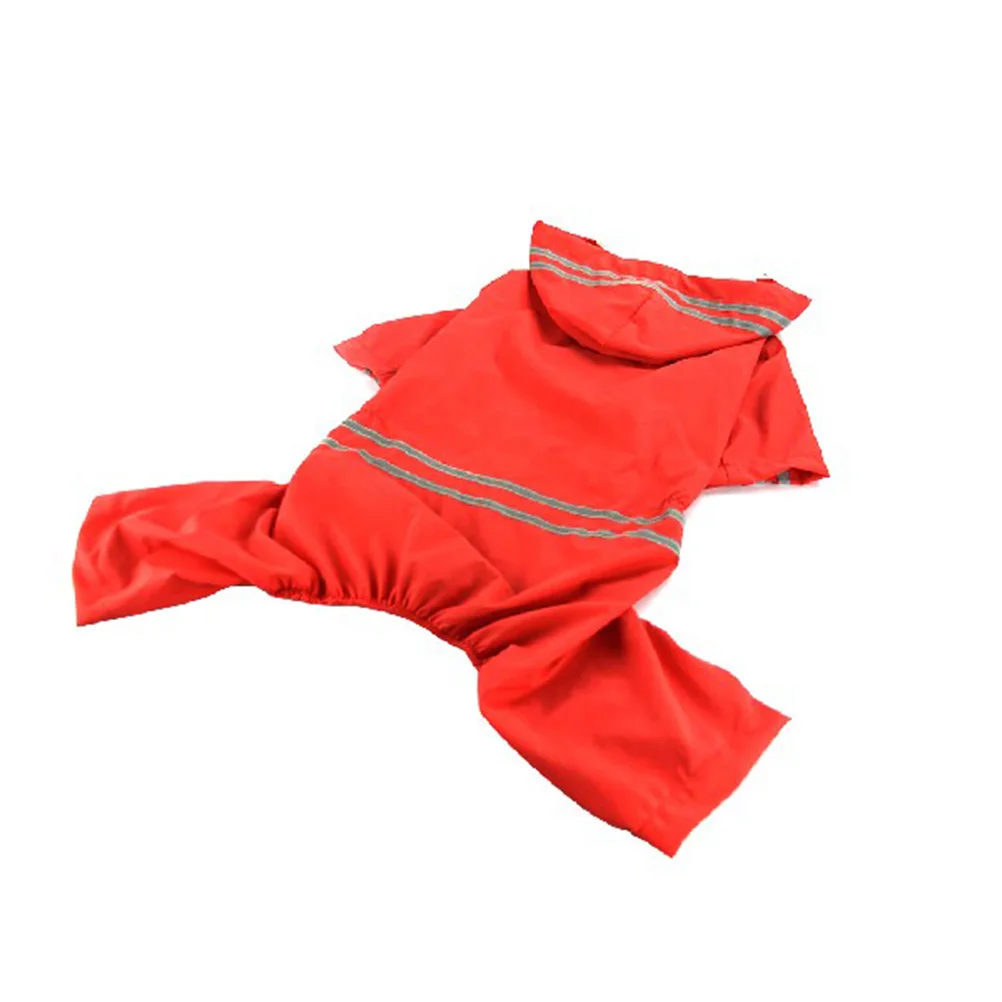 

Dog Raincoat Puppy Rain Coat with Hood Reflective Waterproof Dog Clothes Breathable Pet Cat Small Dog Rainwear - Size 4XL (Red)