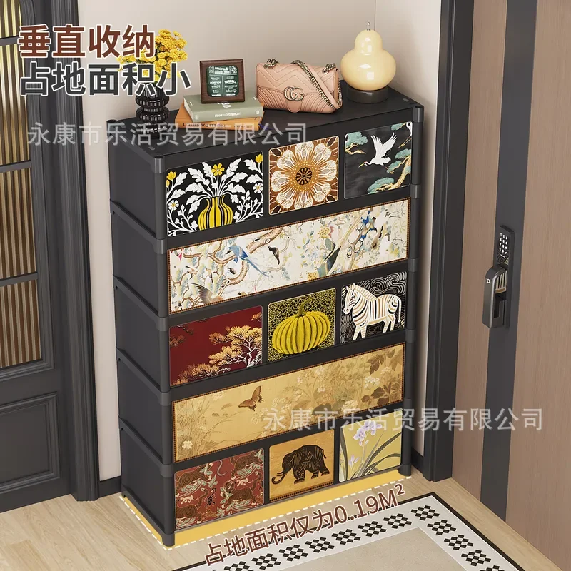 Medieval style shoe rack, shoe cabinet in the corridor outside the entrance of the home, good-looking indoors, large-capacity