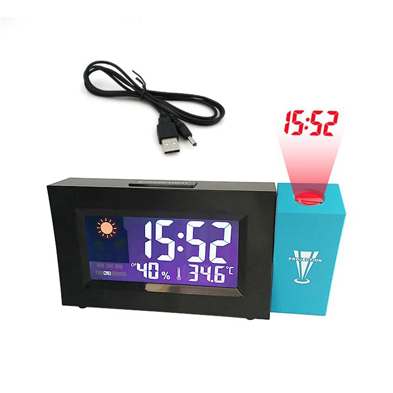 

Projection Digital Alarm Clock Date Snooze Function Adjustable Angle Backlight Projector Led Clock with Time Projection