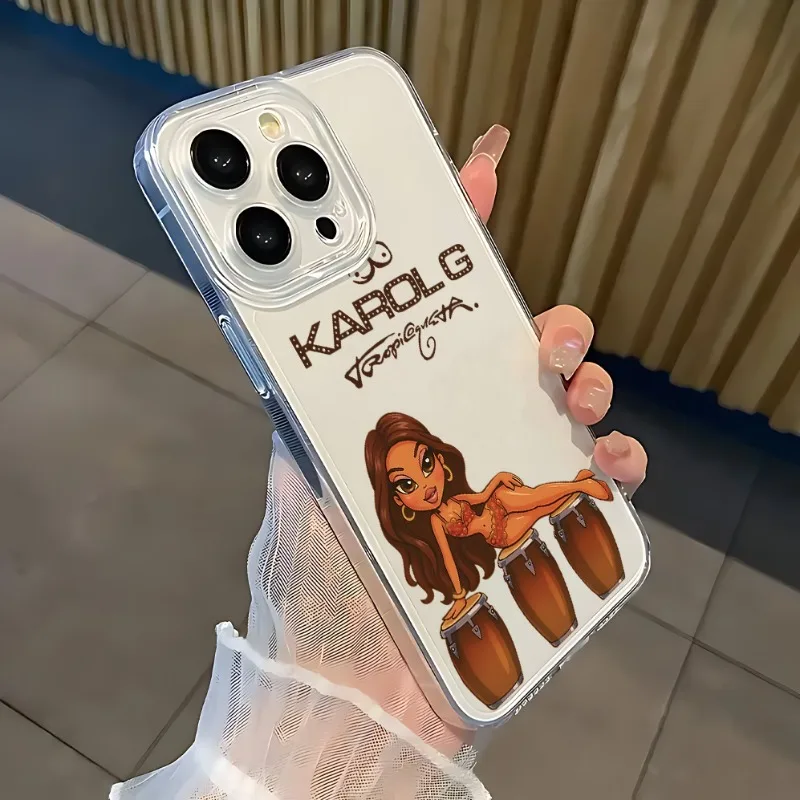 K-karol G Tropicoqueta Handyhülle für iPhone 17 16 15 11 12 14 13 Pro Max Mini XS 7 Plus 17E Stoßfeste Transparente Schutzhülle Fundas – Detail 4