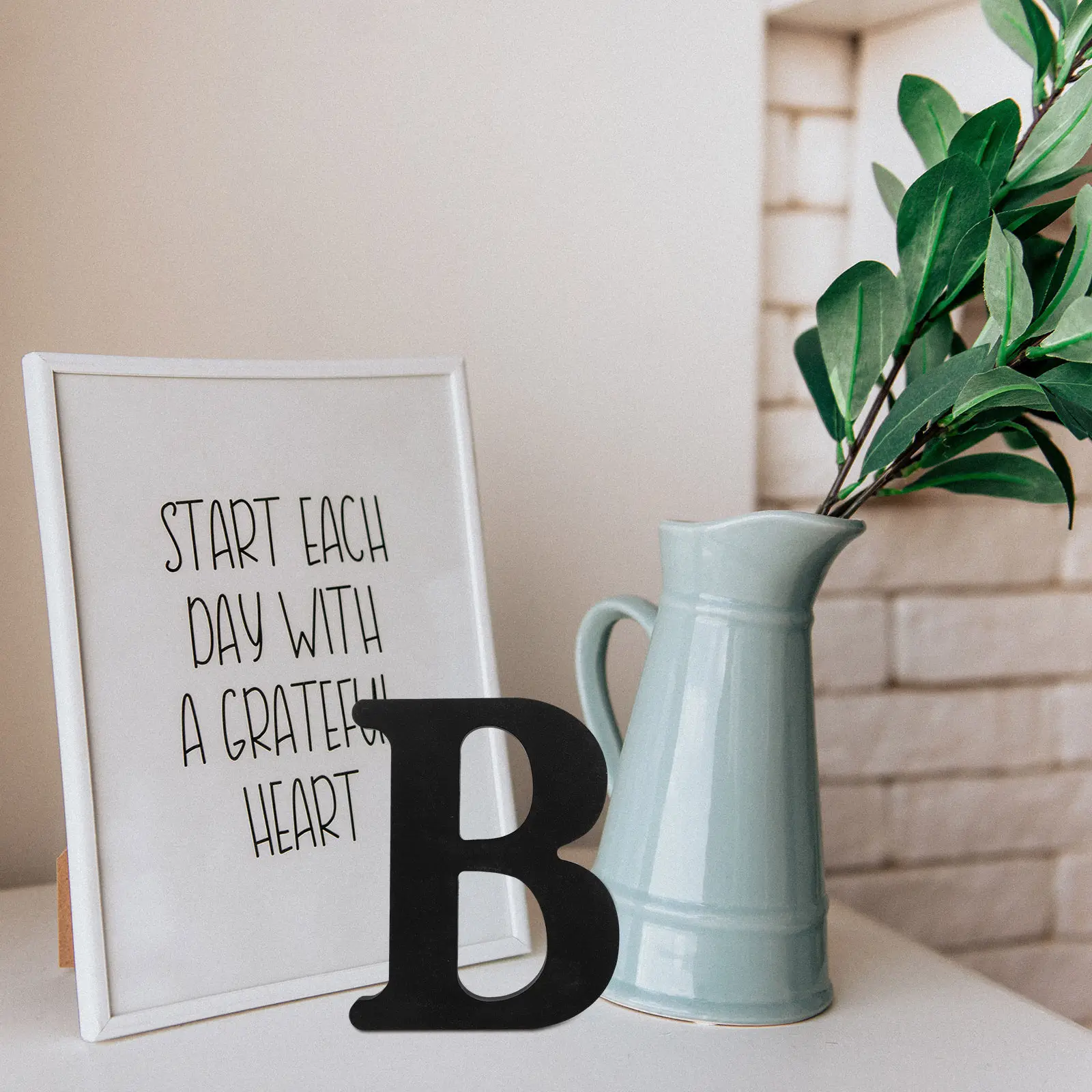 Wood Letter Black Wall Decor Initial Decor Home Letters for Table Shelf Living Room Bedroom Outdoor Standing Alphabet Wooden