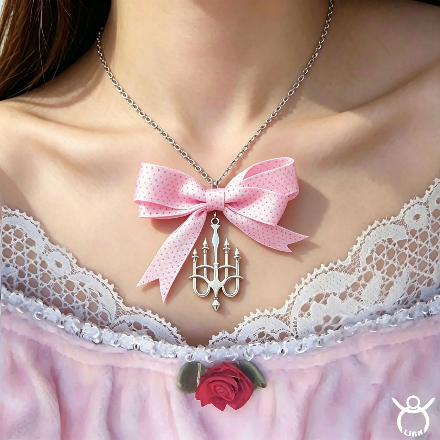 2026 New Y2k Necklace Polka Dot Handmade Ribbon Bownot Candlestick Sweet Ins Vintage Choker for Women Girl Wife Jewelry Gift