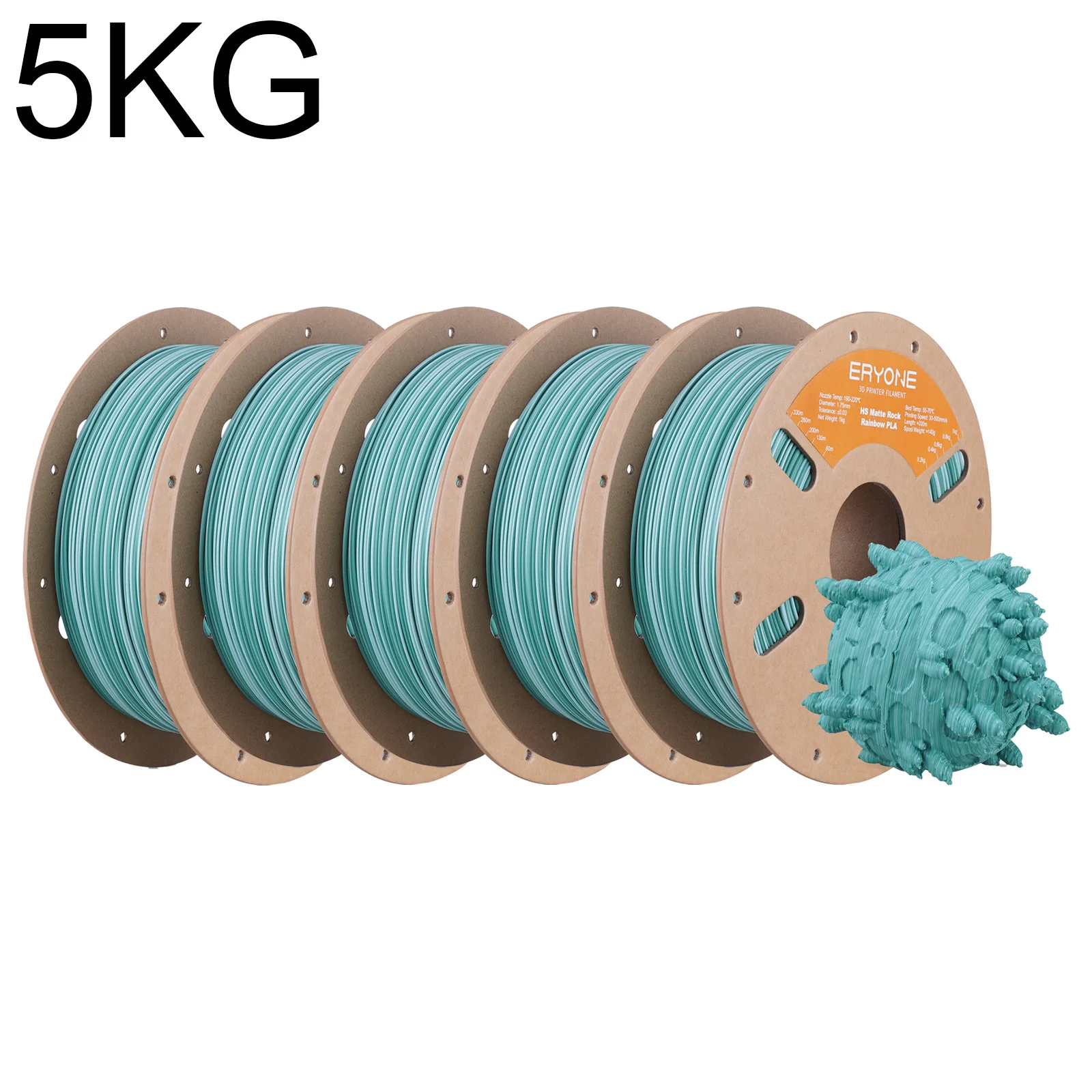 

ERYONE 5Kg PLA Hyper Speed Matte Rock Rainbow Color Filament 3D Print,Multicolor Available,Max Speed 500mm/s,1KG/Spool