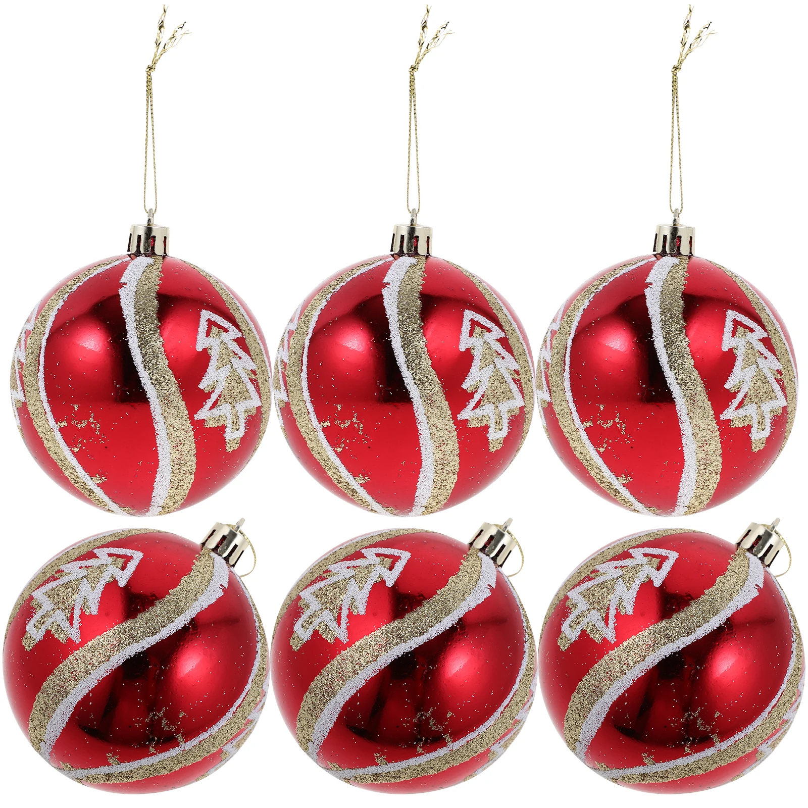 

6pcs Ball Ornaments Plastic Decor for Tree Table Xmas Tree Hanging Ornaments Fireplace Xmas Party Hanging DIY Gifts