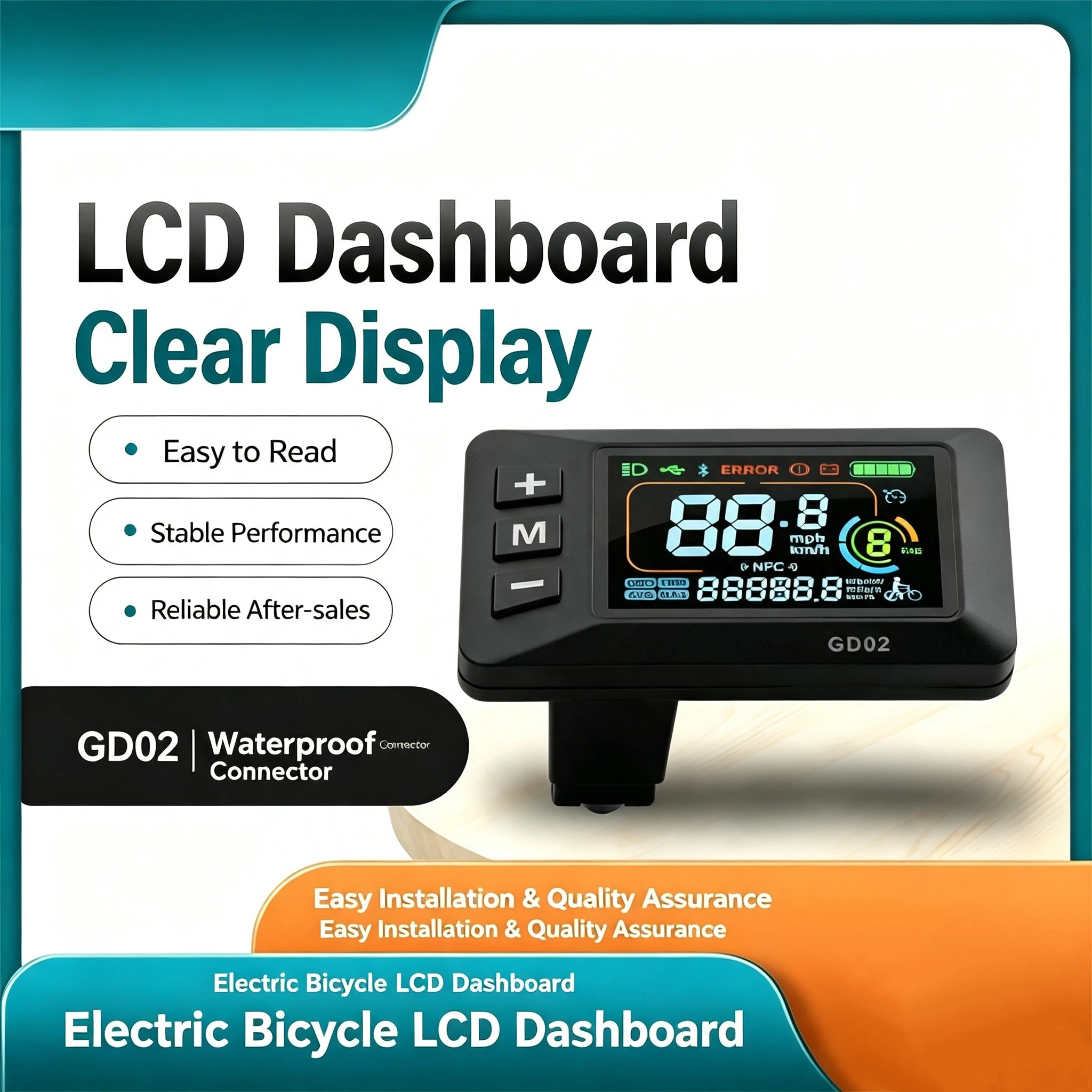 AY14 -LCD-GD02 bicicleta elétrica display lcd medidor painel de exibição 24v 36v 48v 52v 60v para scooter elétrico 5pin