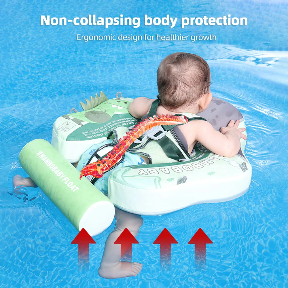 Mambobaby flutuador de natação para bebês, não inflável, anel flutuante para piscina, à prova d'água, com dossel solar para 3 a 24 anos