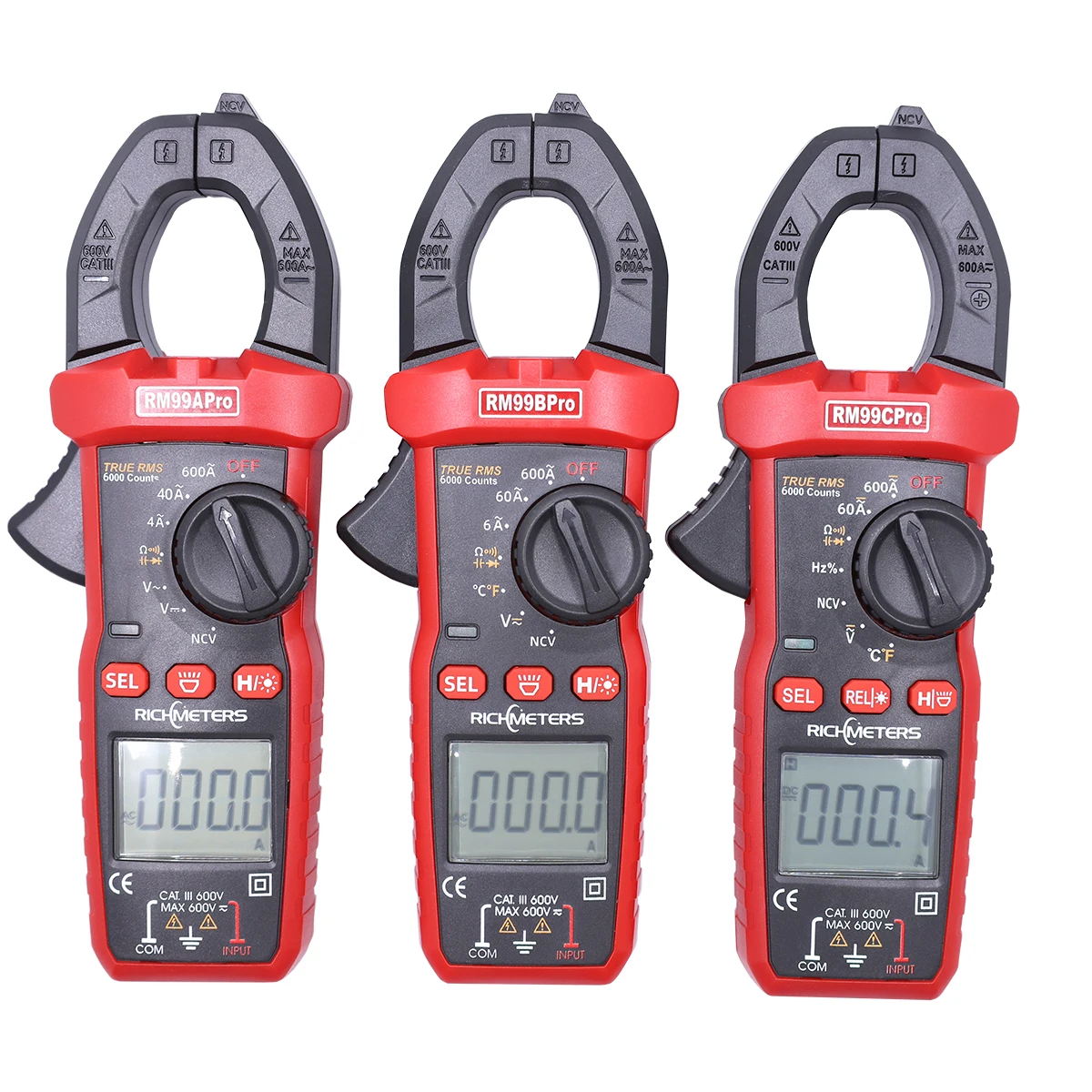 Bild 4: AC/DC 600A Zeckenzangenmessgerät Auto Range True RMS Strom ELEKTRISCHE RICHMETERS RM99A RM99B RM99CPro Pro