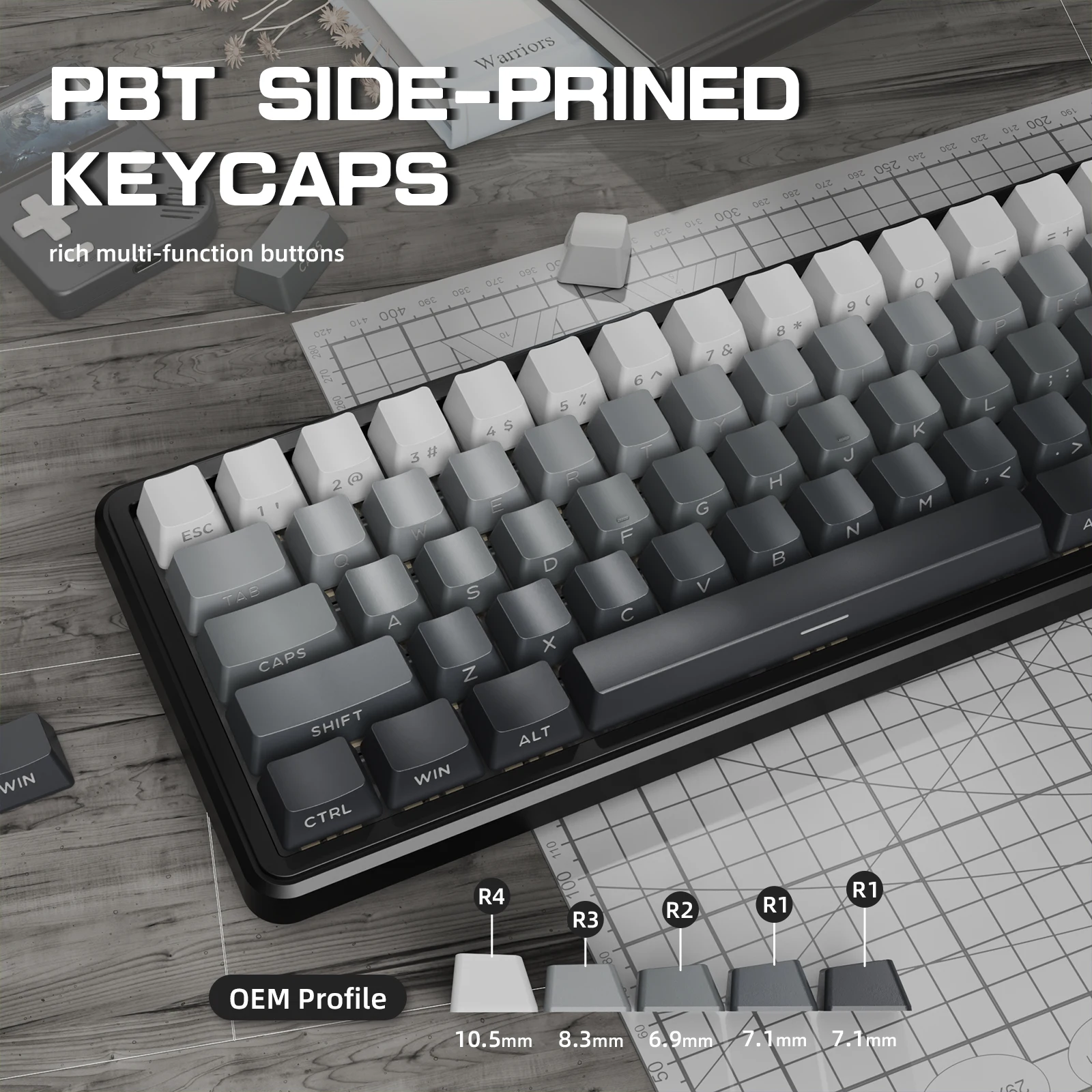 ATTACK SHARK X66 60% Teclado mecânico sem fio para jogos com botão, teclado personalizado permutável a quente com junta de 3 modos e cabo enrolado